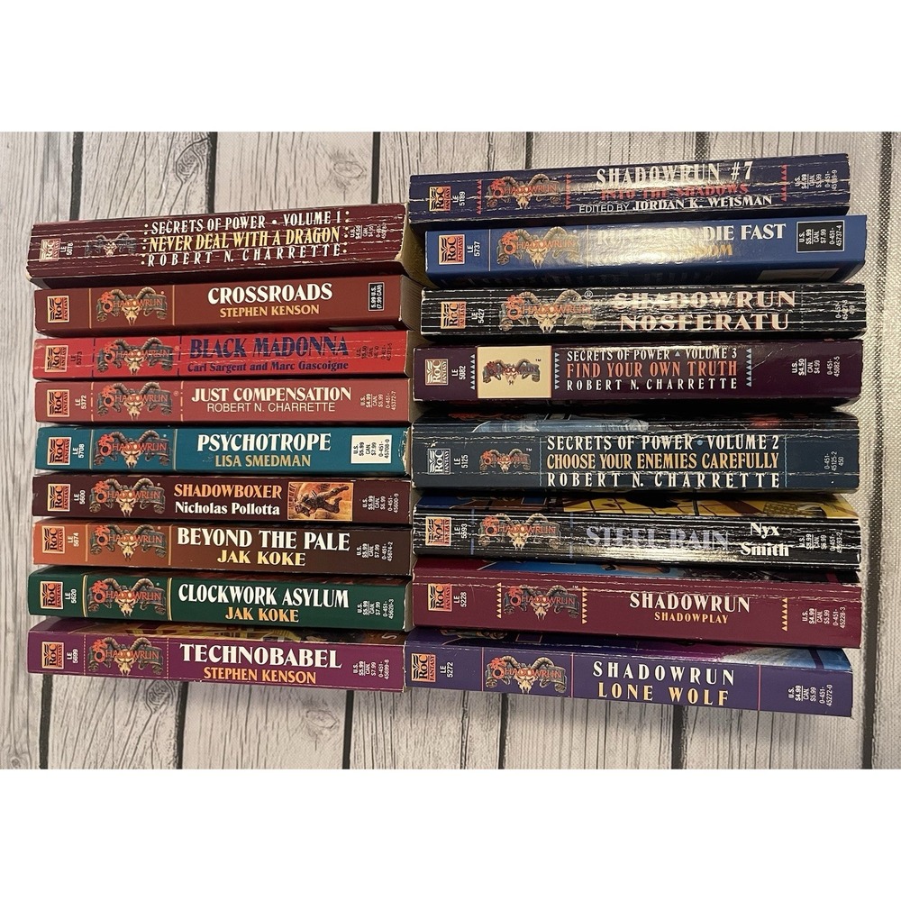 Shadowrun paperback novel lot of 17 vintage 1990s